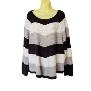 My Style Knit  Colour Block Women's plus Size Sweater. 2X